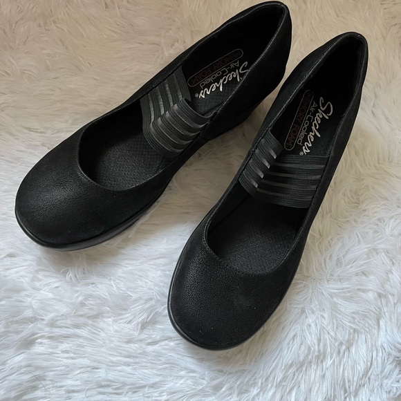 Sketchers Rumblers Space Odyssey Black Mary Jane Wedges Size 11 - Picture 4 of 10